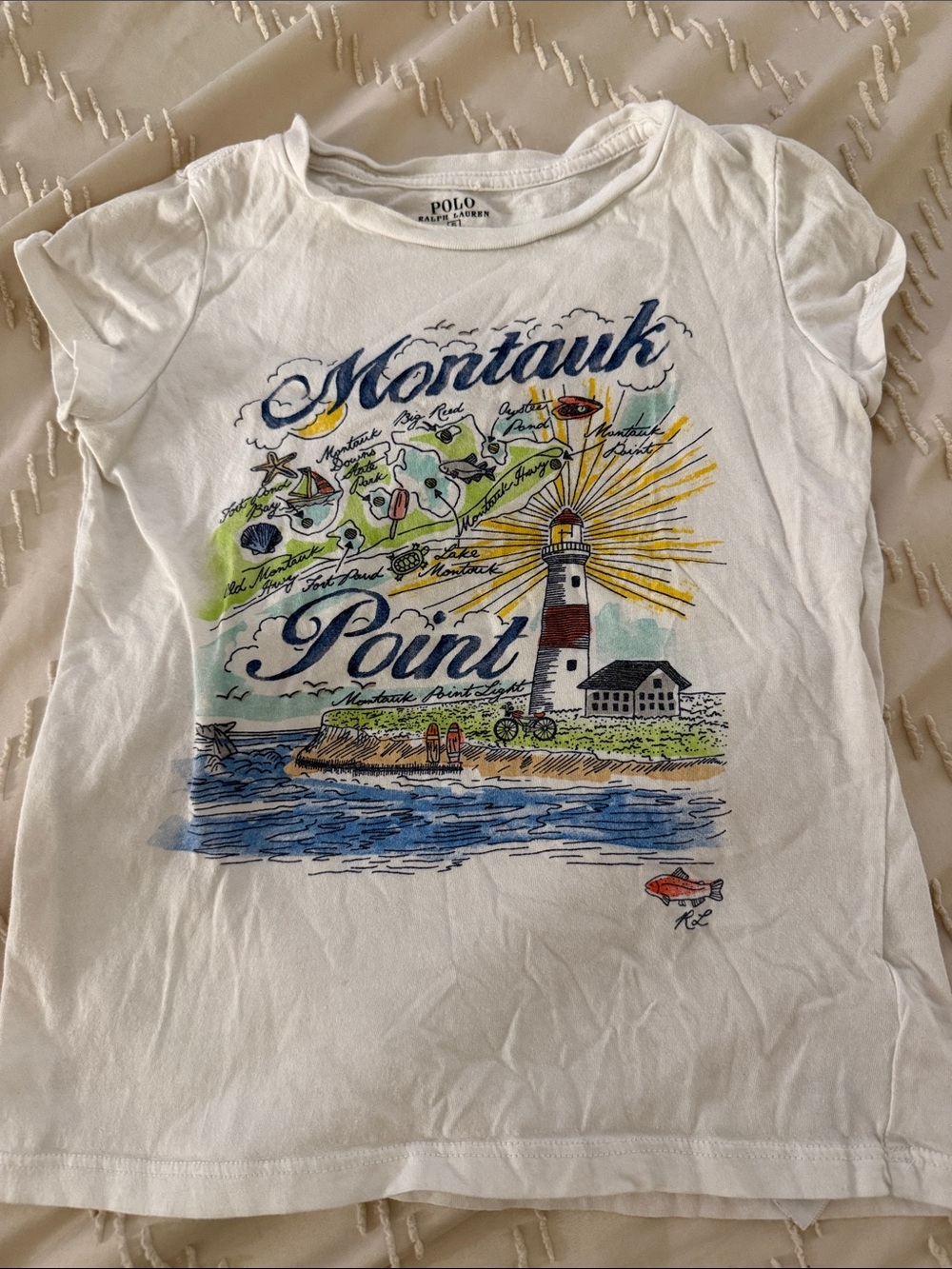 Polo by Ralph Lauren White Short-Sleeve Montauk Point Graphic Tee